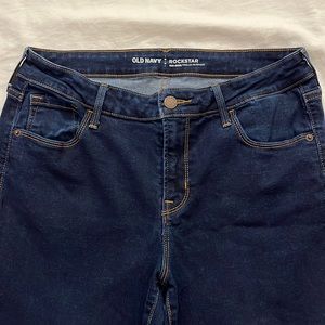 Old Navy Rockstar Mid Rise Dark Wash Skinny Jean: Size 12 Long